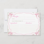 Carte Recette Coquette Pink Bow pour la recette de marié (Devant)