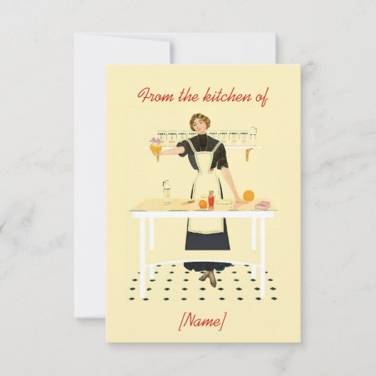 Carte Recette Cuisine Rétro (Devant)