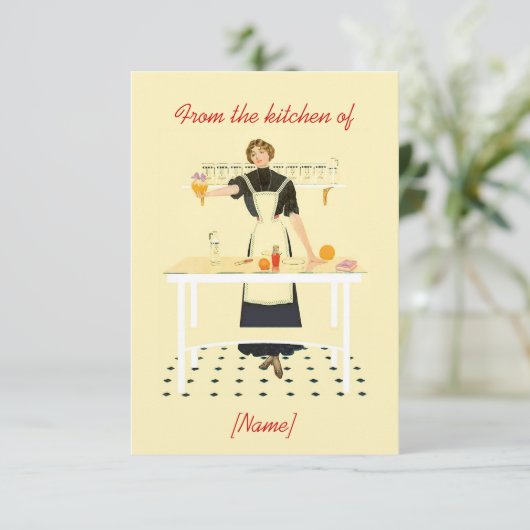 Carte Recette Cuisine Rétro (Debout devant)