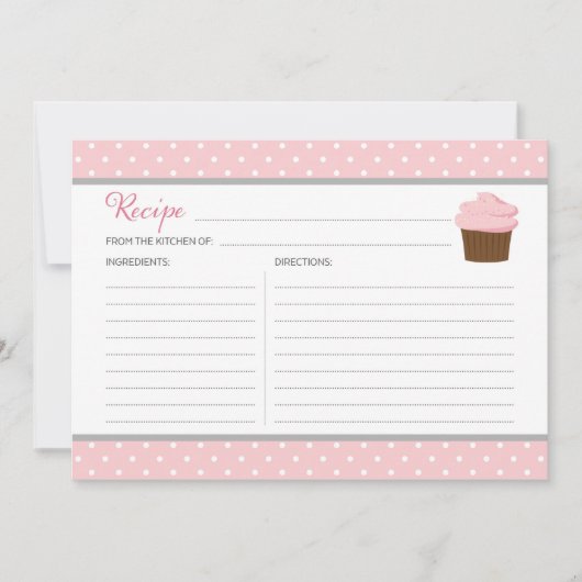 Carte Recette Cupcake Rose (Devant)