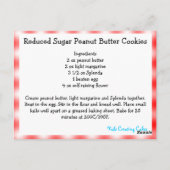 Carte Recette de biscuits à base de beurre d'arach (Dos)