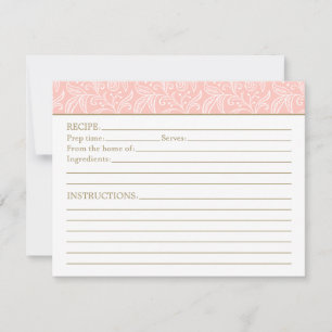 Carte Recette de Bleu élégant et Fête des mariées d'or