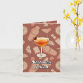 Carte Recette de cocktail Manhattan (Fleur jaune)
