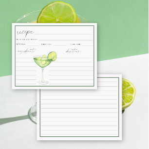 Carte Recette de cocktail Margarita aquarelle pour maria