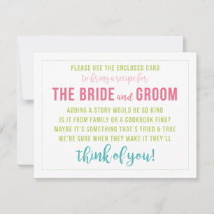 Carte Recette de couleur vive Douche Insertion