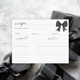 Carte Recette de douche nuptiale de Black Bow