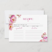 Carte Recette de douche nuptiale rose vif (Devant)