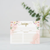 Carte Recette de Fête des mariées d'or florale rose (Debout devant)