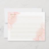 Carte Recette de Fête des mariées d'or florale rose (Dos)