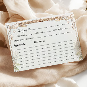 Carte Recette de Fêtes des mariées florales Perles et Pr