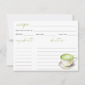 Carte Recette de la douche nuptiale de la tasse Matcha (Devant)
