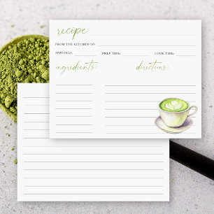 Carte Recette de la douche nuptiale de la tasse Matcha