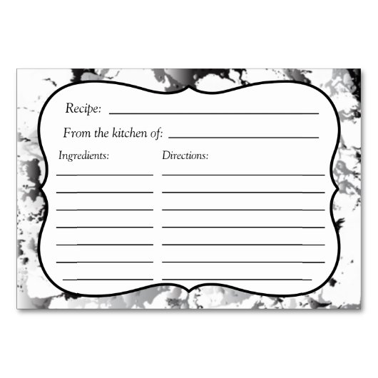Carte Recette de marbre (Devant)