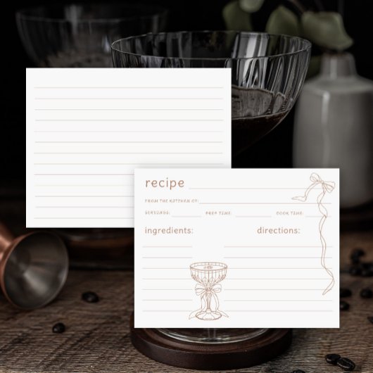 Carte recette de martini espresso à main levée pour mari