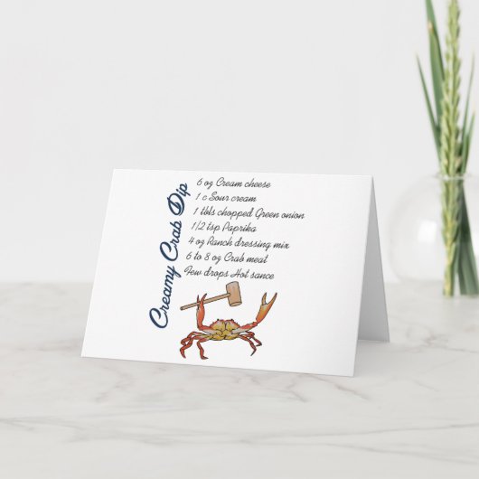 Carte Recette de plongée de crabe (Devant)