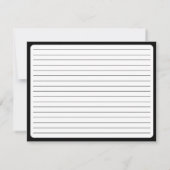 Carte Recette de typographie moderne noir et blanc (Dos)