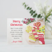 Carte Recette d'échange de biscuits glacés de Noël 3 x 5 (Debout devant)