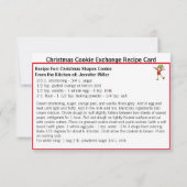 Carte Recette d'échange de biscuits glacés de Noël 3 x 5 (Dos)