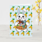 Carte Recette d'œufs de Pâques farcis et Joyeuses Pâques (Fleur jaune)