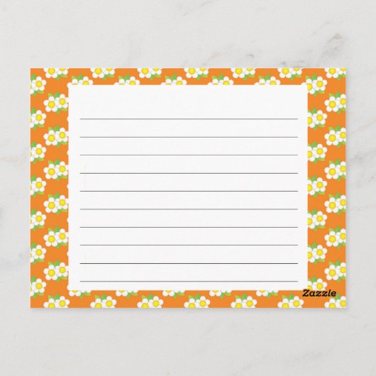 Carte Recette double face fleurie (Dos)