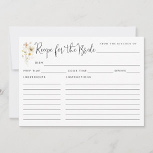 Carte Recette élégante pour la mariée Fleur sauvage Flor