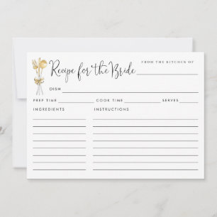 Carte Recette élégante pour les ustensiles de mariée Rub