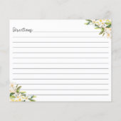 Carte Recette famille de citrons jaunes et fleurs  (Dos)