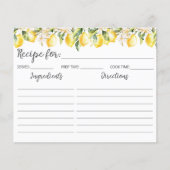 Carte Recette famille de citrons jaunes et fleurs  (Devant)