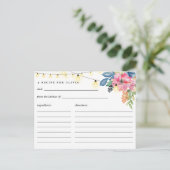 Carte Recette Fête de Jardin, Fleurs et Lumières (Debout devant)