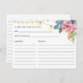 Carte Recette Fête de Jardin, Fleurs et Lumières (Devant / Derrière)