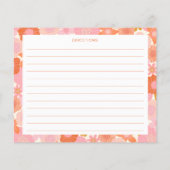 Carte Recette Fête des mariées aux fleurs orange r (Dos)