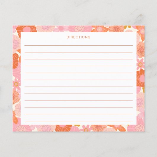 Carte Recette Fête des mariées aux fleurs orange r (Dos)