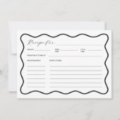 Carte Recette Fête des mariées blanche et noire (Devant)