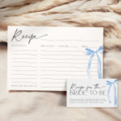 Carte Recette Fête des mariées Bleu Bow