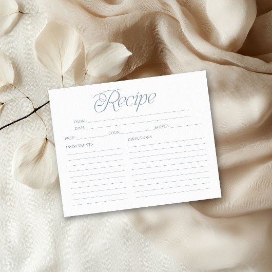 Carte Recette Fête des mariées Bleue