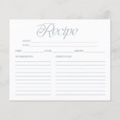 Carte Recette Fête des mariées Bleue (Devant)