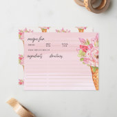 Carte Recette Fête des mariées crème glacée chic (Devant/Arrière en situation)