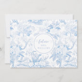 Carte Recette Fête des mariées de Chinoiserie Bleu (Dos)