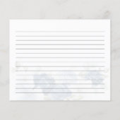 Carte Recette Fête des mariées Florale bleu Dusty (Dos)