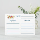 Carte Recette Fête des mariées Jardin Floral (Debout devant)