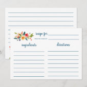 Carte Recette Fête des mariées Jardin Floral (Devant / Derrière)