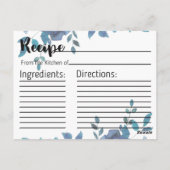 Carte Recette Fête des mariées Rose bleu (Dos)