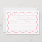 Carte Recette Fête des mariées rose Vave (Devant)