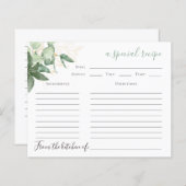 Carte Recette Fête des mariées verte (Devant / Derrière)