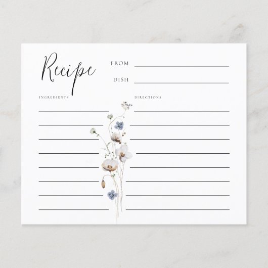 Carte Recette Fleur sauvage Dainty (Devant)