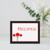 Carte Recette Floral Rouge Noir Blanc Recette (Debout devant)