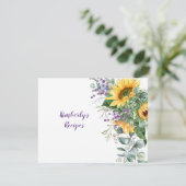 Carte Recette florale de tournesol, d'eucalyptus et de l (Debout devant)