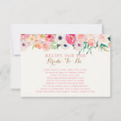 Carte Recette florale et poème (Dos)