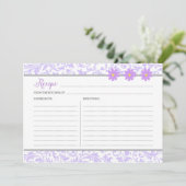 Carte Recette Florale Pastel Purple (Debout devant)