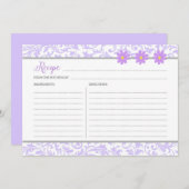 Carte Recette Florale Pastel Purple (Devant / Derrière)